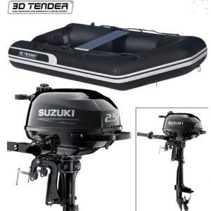 3D Tender World Travel 235 & Suzuki 2.5HP Outboard Engine Bundle