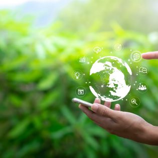 Ecology,And,Environment,Sustainable,Concept.,Hand,Of,Man,Holding,Mobile